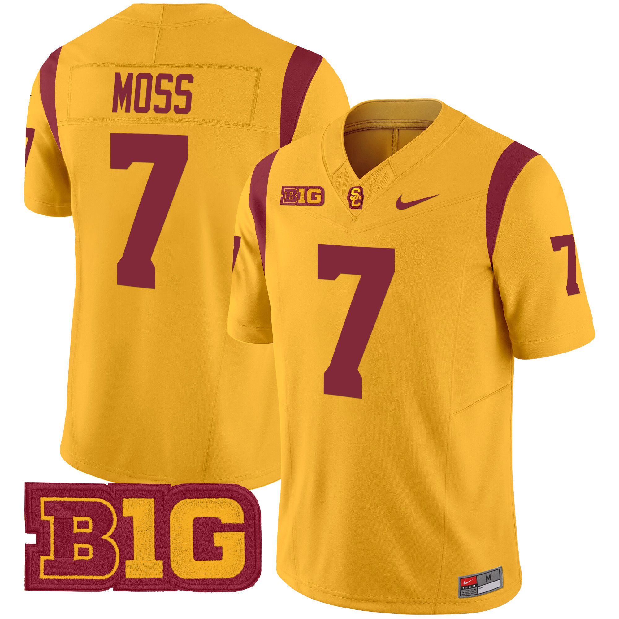 Men USC Trojans #7 Moss Yellow Nike 2024 Vapor Limited NCAA Jersey